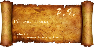Pénzes Ilona névjegykártya